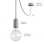 Creative Cables Eiva Pastel - buitenhanglamp met siliconen plafondbevestiging - Ø 12,5 x 514,5 cm - IP65 - zachtblauw