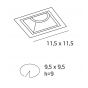Maxlight Hit - inbouwspot 1L - 115 x 115 mm, 95 x 95 mm inbouwmaat - wit