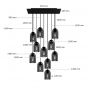Creative Cables - hanglamp 11L - 67,5 x 140 cm - zwart
