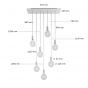 Creative Cables - hanglamp 7L - 67,5 x 130 cm - zwart