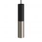 Creative Cables Double Tube - hanglamp 1L - Ø 12,5 x Ø 6 x 190 cm - geborsteld titanium en zwart