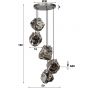Vico Rock Chrome - hanglamp - Ø 50 x 150 cm - chroom glas