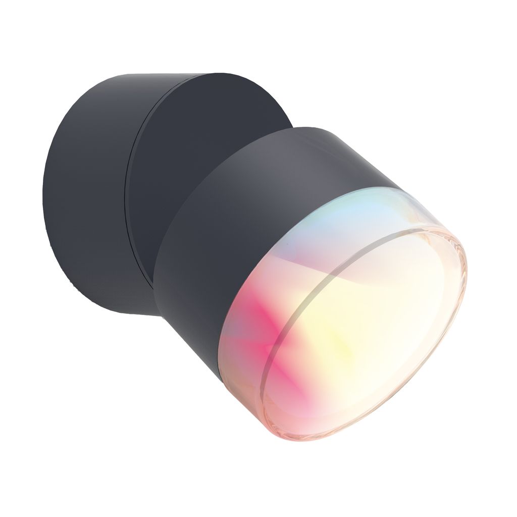 ego Silicium Er is behoefte aan Lutec Dropsi - buiten wandverlichting - slimme verlichting - Lutec Connect  - 9,4 x 9,4 x 11,5 cm - 10W LED incl. - IP44 - donkergrijs | Lichtkoning