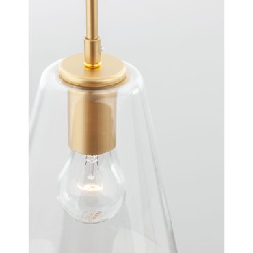 Nova Luce Prisma - hanglamp - Ø 17 x 120 cm - goud en transparant