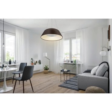 ONE Light Mushroom - hanglamp - Ø 60 x 218,5 cm - 60W LED incl. - geborsteld bruin