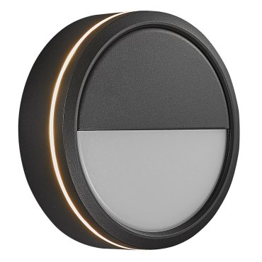 Nordlux Smart Ava - wandverlichting - slimme verlichting - Ø 20 x 6,7 cm - 9,5W LED incl. - IP54 - zwart