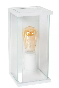 Lucide Claire - buiten wandverlichting met sensor - 14 x 16 x 29 cm - IP54 - wit