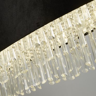 Searchlight Glamour - hanglamp - 100 x 26 x 150 cm - zwart en transparant
