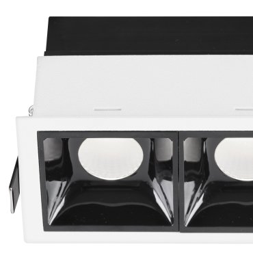 Nova Luce Sorel - inbouwspot - 115 x 62 mm, 108 x 57 mm inbouwmaat - 2 x 7W LED incl. - wit en zwart