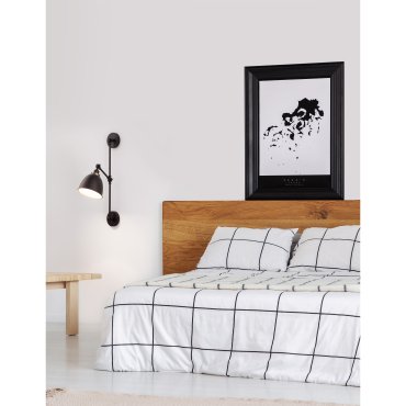 Nova Luce Virgo - wandverlichting - 16 x 27 x 44 cm - zwart en messing