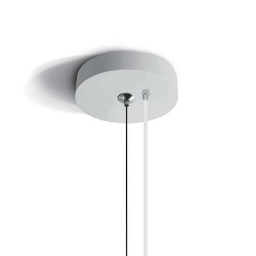 ONE Light Bowl Shade Pendant - hanglamp - Ø 50 x 185 cm - wit en messing