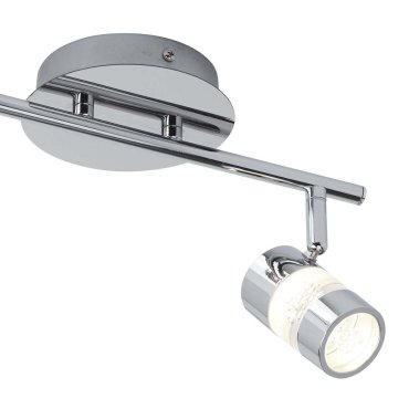 Searchlight Bubbles - opbouwspot 2L - 32,5 x 13 x 14,5 cm - 2 x 4,5W dimbare LED incl. - IP44 - chroom