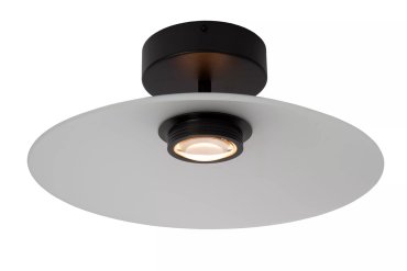 Lucide Menga - plafondlamp - Ø 40 x 16 cm - 12W dimbare LED incl. - opaal