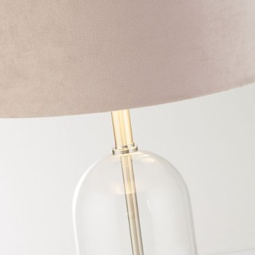 Searchlight Oxford - tafellamp - Ø 38 x 51 cm - satijn nikkel, zilver en roze