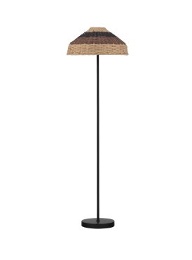 Nova Luce Caro - vloerlamp - Ø 46 x 147,5 cm - natuurlijk zwart bruin en zwart