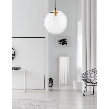 Nova Luce Mirale - hanglamp - Ø 30 x 187 cm - goud en zwart