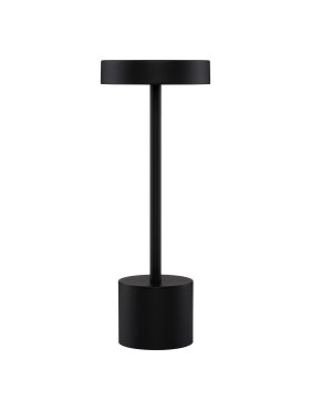 Nova Luce Fumo - oplaadbare tafellamp - Ø 11,8 x 30 cm - 2W dimbare LED incl. - IP54 - donker zwart