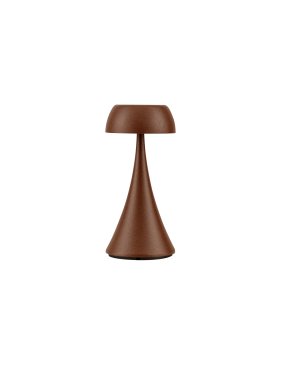 Nova Luce Ycro - oplaadbare tafellamp buiten - Ø 8 x 17,5 cm - 2W dimbare LED incl. - IP54 - corten