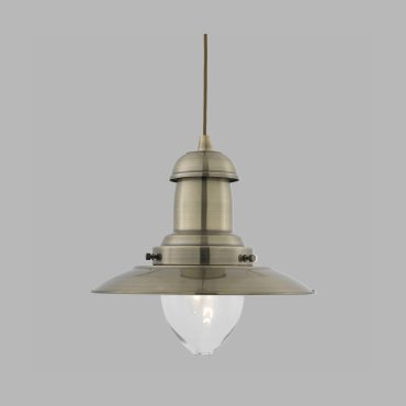 Searchlight Fisherman - hanglamp - Ø 32 x 120 cm - satijn zilver