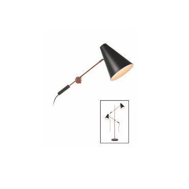 Artdelight Obscur - staanlamp - Ø50 x 150 cm - zwart
