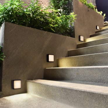 Nova Luce Appia - buiten wandverlichting - 12,5 x 12,5 x 3,8 cm - 5W LED incl. - IP54 - donker antraciet