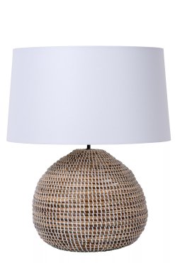 Lucide Maduka - tafellamp - Ø 45 x 61 cm - lichtbruin en wit