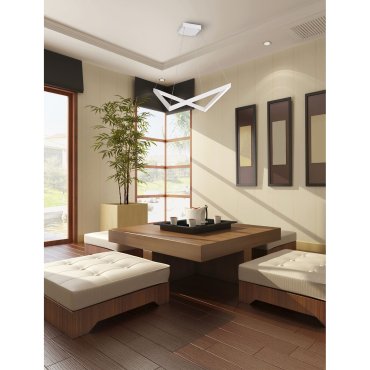 Maxlight Origami - hanglamp - 55 x 52 x 150 cm - 40W LED incl. - wit