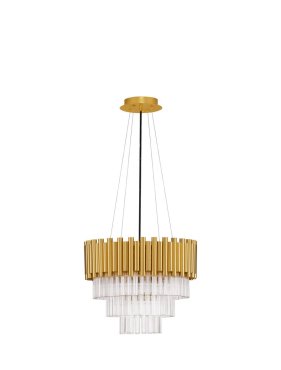 Nova Luce Magnolia - hanglamp - Ø 40 x 120 cm - goud