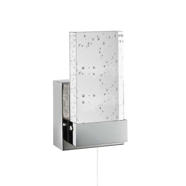 Searchlight Bathroom - wandverlichting met trekschakelaar - 10 x 17 cm - 4,5W LED incl. - IP44 - chroom