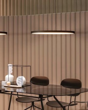 VK Lighting Circulus - hanglamp - Ø 65,9 x 200 cm - 30W dimbare LED incl. - zwart