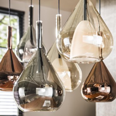 Vico Wings Mix Glass - hanglamp - 120 x 40 x 150 cm - zwart