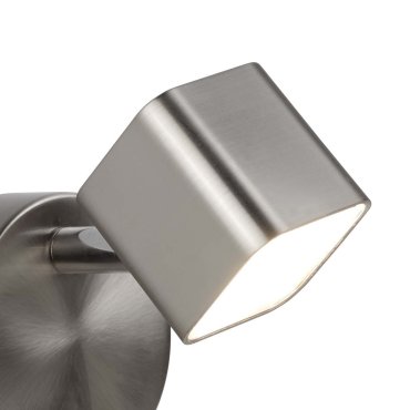Searchlight Quad - wandspot met schakelaar - 9 x 11,5 cm - 4W dimbare LED incl. - satijn zilver
