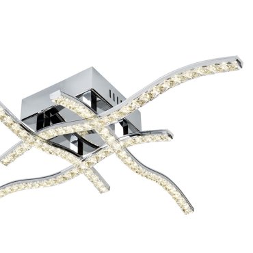 Searchlight Anson - plafondverlichting - 54 x 54 x 9 cm - 19W LED incl. - chroom