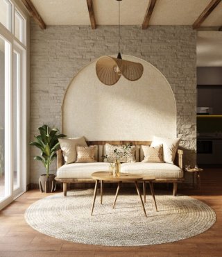 Maxlight Koshi - hanglamp - 60 x 32 x 120 cm - zwart en lichtbruin
