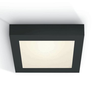 ONE Light LED Panel Plafo Square - plafondverlichting - 22 x 22 x 3,9 cm - 22W LED incl. - IP40 - zwart