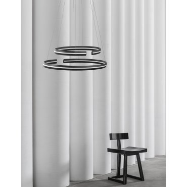 Nova Luce Torrente - hanglamp - 80 x 40 x 120 cm - 55W dimbare LED incl. - zand zwart