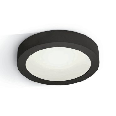 ONE Light LED Plafo Round - plafondverlichting - Ø 24 x 3,9 cm - 16W LED incl. - zwart - witte lichtkleur