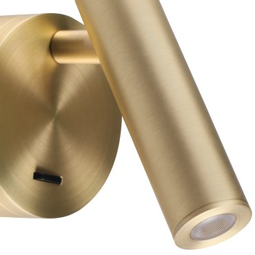 Nova Luce Clip - wandlamp met schakelaar - 8 x 3,4 x 11 cm - 3W LED incl. - satijn messing