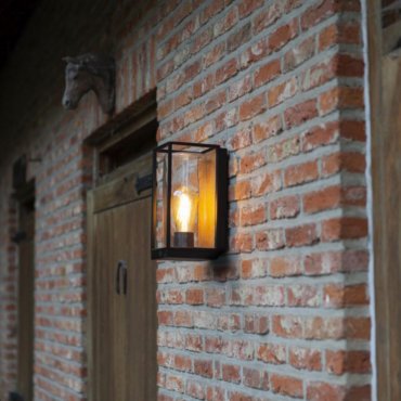 Lutec Flair - buiten wandverlichting - 12 x 13,9 x 26 cm - IP44 - zwart en bruin