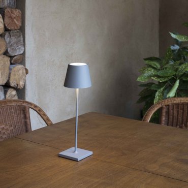 Faro TOC - draagbare lampen - Ø 11 x 38 cm - 2W dimbare LED incl. - IP54 - grijs