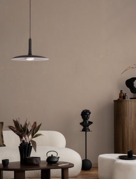 Nova Luce Lisi - hanglamp - Ø 33 x 180 cm - 12W LED incl. - mat zwart