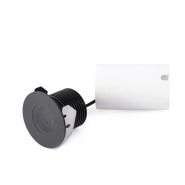 Faro Grund - ronde grondspot voor buiten - Ø 80 mm, Ø 60 mm inbouw - 7W LED incl. - IP67 – zwart – warm witte lichtkleur (2700K)