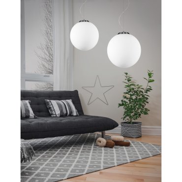 Nova Luce Nevoso - hanglamp - Ø 30 x 130 cm - opaal