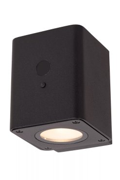 Lucide Ramin - buiten wandlamp met dag- nachtsensor op zonne-energie - 12,2 x 8,8 x 10,5 cm - 1W dimbare LED incl. - IP54 - zwart