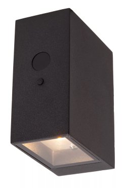 Lucide Bolton - buiten wandlamp met dag- nachtsensor op zonne-energie - 11,2 x 5,8 x 12 cm - 1W dimbare LED incl. - IP54 - zwart