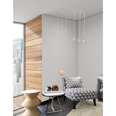 Nova Luce Marce - hanglamp - 12 x 14,5 x 400 cm - 15W LED incl. - goud en transparant