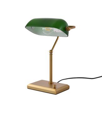 Artdelight Oxford - tafellamp - 27 x 19 x 37 cm - goud en groen