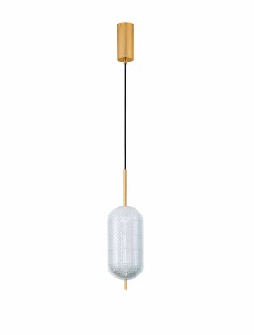 Nova Luce Klelia - hanglamp - Ø 15 x 140 cm - 17W dimbare LED incl. - messing goud