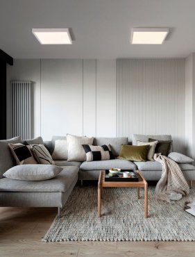 Nova Luce Itos - plafondlamp - 40 x 40 x 4,5 cm - 32W LED incl. - zandwit