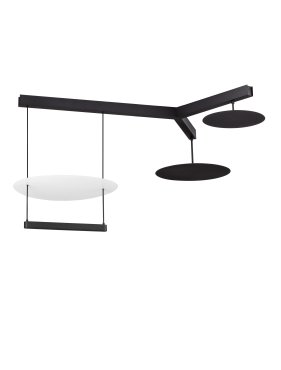 Nova Luce Diona - hanglamp - 120 x 150 x 100 cm - 81W dimbare LED incl. - zandzwart en wit